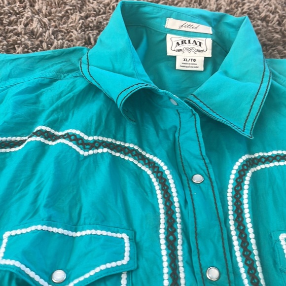 Ariat womens long sleeve button down cowgirl top XL - Picture 2 of 6